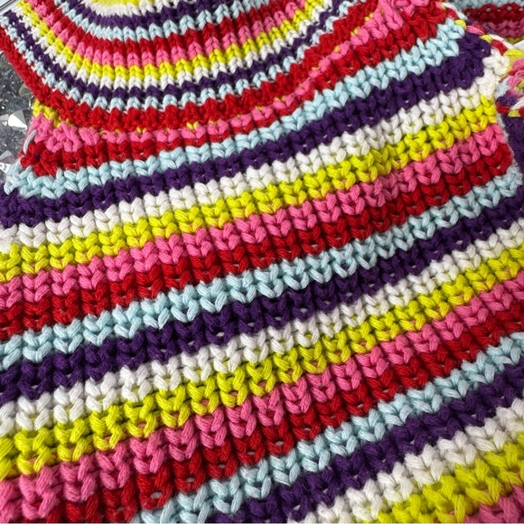 John + Jenn knit crochet rainbow top mock neck turtleneck tank multi color - Picture 4 of 9